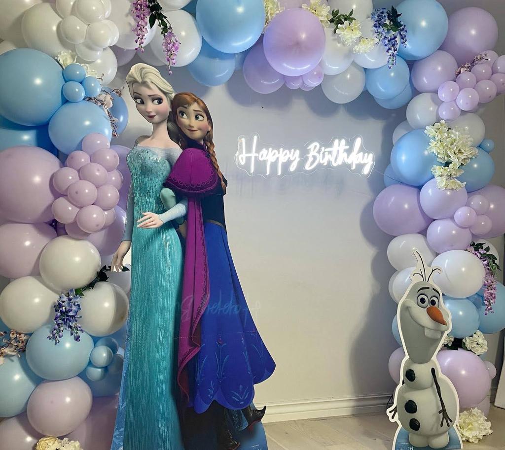 olaf frost pappkartong ballonger neonskilt