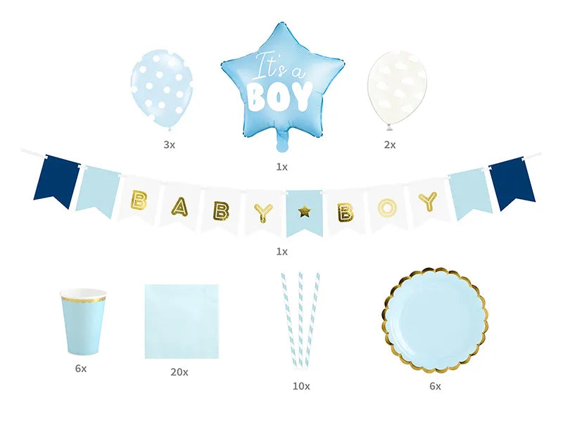 Baby Shower Festpakke Blå