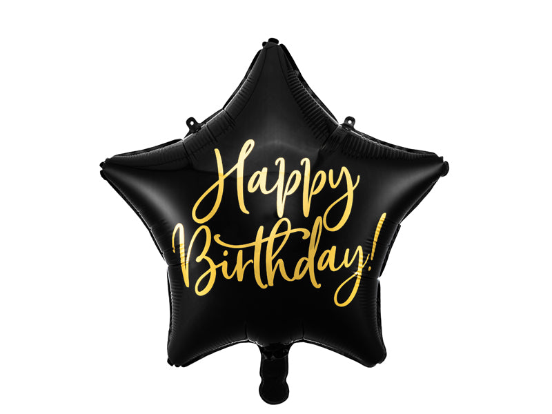 Folieballong - Stjerne "Happy Birthday"
