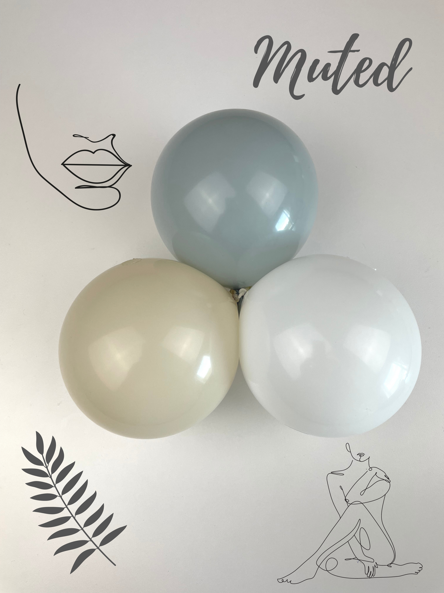 Ballonger i fargene hvit, grønn og sølv