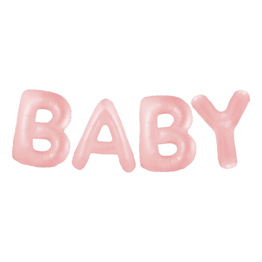 🎀 Baby folieballonger – pastellrosa bokstaver (35 cm) 🎀