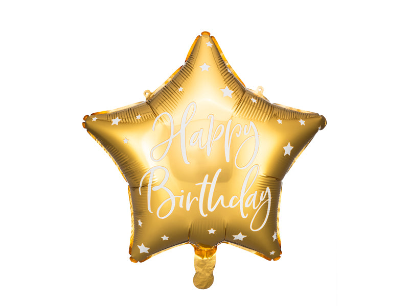 Folieballong - Stjerne "Happy Birthday"