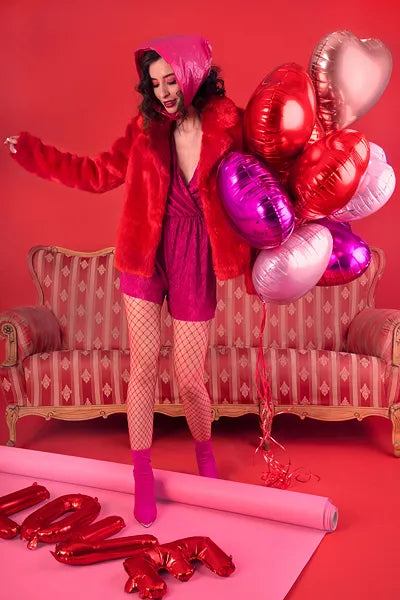 Folieballong - Hjerte - rosa