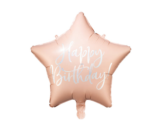 Folieballong - Stjerne "Happy Birthday"